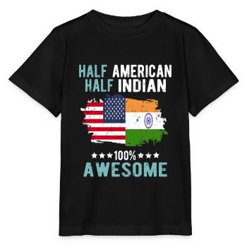 Half American, half Indian - Stanley/Stella MINI CREATOR Kids’ T-Shirt - black - Front - Mikhail (115cm)