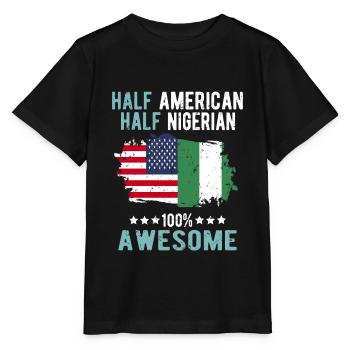 Half American Half Nigerian - Stanley/Stella MINI CREATOR Kids’ T-Shirt - black - Front - Mikhail (115cm)