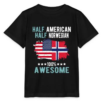 Half American Half Norwegian - Stanley/Stella MINI CREATOR Kids’ T-Shirt - black - Front - Mikhail (115cm)
