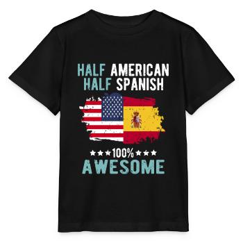 Half American Half Spanish - Stanley/Stella MINI CREATOR Kids’ T-Shirt - black - Front - Mikhail (115cm)