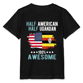 Half American Half Ugandan - Stanley/Stella MINI CREATOR Kids’ T-Shirt - black - Front - Mikhail (115cm)