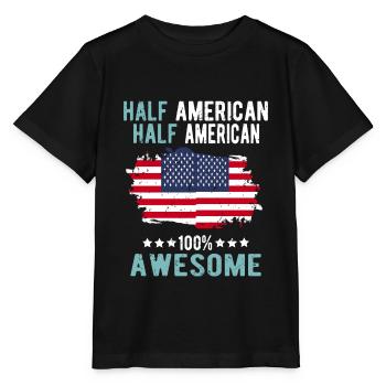 Half American Half American - Stanley/Stella MINI CREATOR Kids’ T-Shirt - black - Front - Mikhail (115cm)