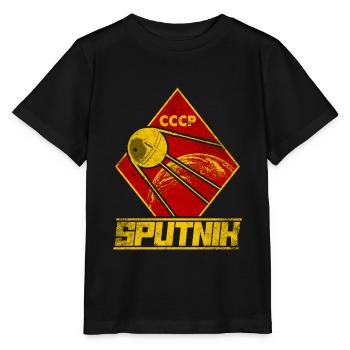 Sputnik Satellite Soviet Union - Stanley/Stella MINI CREATOR Kids’ T-Shirt - black - Front - Mikhail (115cm)