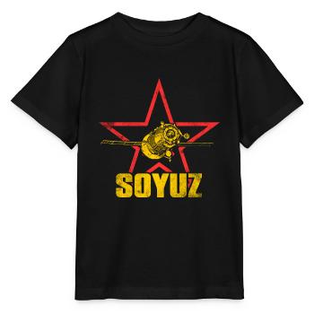 Sojus Raumschiff - Stanley/Stella Kinder T-Shirt MINI CREATOR  - Schwarz - Vorne - Mikhail (115cm)