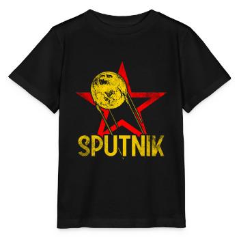 Satellite Spoutnik 1 - T-shirt bio MINI CREATOR Stanley/Stella Enfant - noir - Devant - Mikhail (115cm)