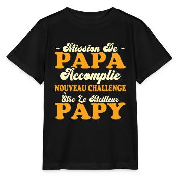 Nouveau Challenge Être Le Meilleur Papy - T-shirt bio MINI CREATOR Stanley/Stella Enfant - noir - Devant - Mikhail (115cm)