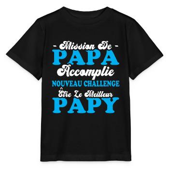 Nouveau Challenge Être Le Meilleur Papy - T-shirt bio MINI CREATOR Stanley/Stella Enfant - noir - Devant - Mikhail (115cm)