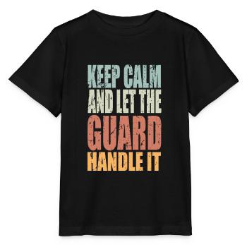 Gardez calme l’agent de sécurité en disant le cadeau de l’agent de sécurité - T-shirt bio MINI CREATOR Stanley/Stella Enfant - noir - Devant - Mikhail (115cm)