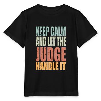Restez calme Juge Verdict Juge Cadeau - T-shirt bio MINI CREATOR Stanley/Stella Enfant - noir - Devant - Mikhail (115cm)