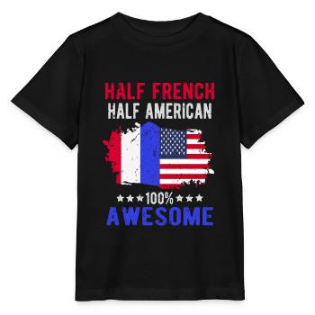 Half French Half American - Stanley/Stella MINI CREATOR Kids’ T-Shirt - black - Front - Mikhail (115cm)