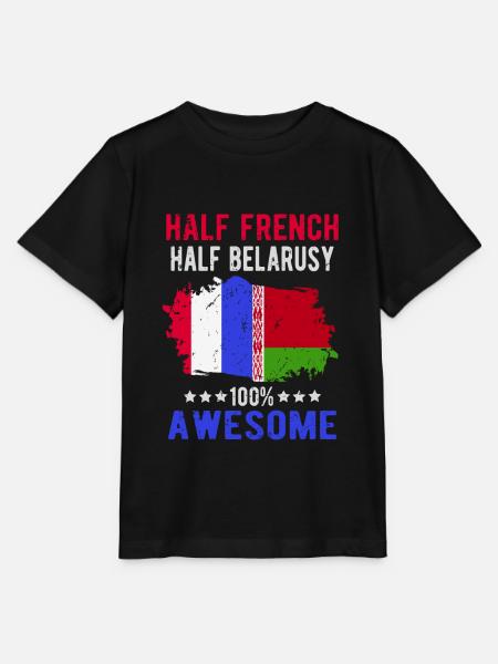 Halb Franzose Halb Belarusse - Stanley/Stella Kinder T-Shirt MINI CREATOR - Schwarz