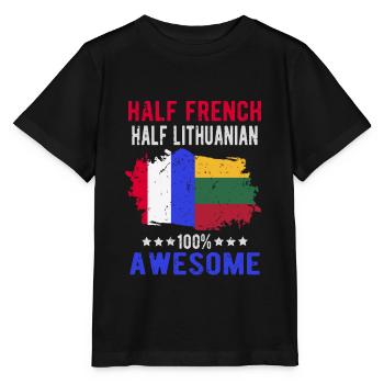 Half French Half Lithuanian - Stanley/Stella MINI CREATOR Kids’ T-Shirt - black - Front - Mikhail (115cm)