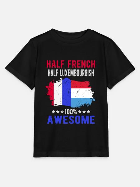Halb Franzose Halb Luxemburger - Stanley/Stella Kinder T-Shirt MINI CREATOR  - Schwarz