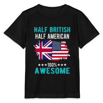 Half British Half American - Stanley/Stella MINI CREATOR Kids’ T-Shirt - black - Front - Mikhail (115cm)