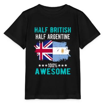 Half British Half Argentine - Stanley/Stella MINI CREATOR Kids’ T-Shirt - black - Front - Mikhail (115cm)