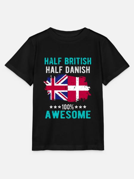Halb Brite Halb Däne - Stanley/Stella T-shirt MINI CREATOR til børn - sort