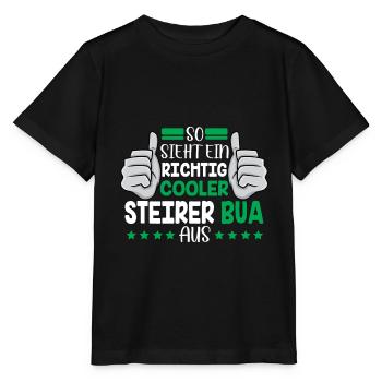 Voici à quoi ressemble un vrai Bua de Styrie de Styrie - T-shirt bio MINI CREATOR Stanley/Stella Enfant - noir - Devant - Mikhail (115cm)