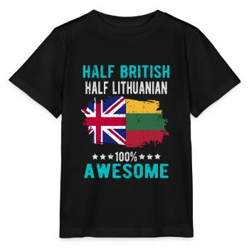 Half British Half Lithuanian - Stanley/Stella MINI CREATOR Kids’ T-Shirt - black - Front - Mikhail (115cm)