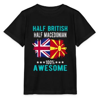 Half British Half Macedonian - Stanley/Stella MINI CREATOR Kids’ T-Shirt - black - Front - Mikhail (115cm)
