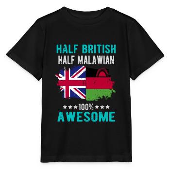 Half British Half Malawi - Stanley/Stella MINI CREATOR Kids’ T-Shirt - black - Front - Mikhail (115cm)