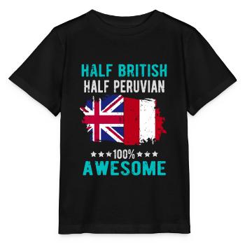 Half British Half Peruvian - Stanley/Stella MINI CREATOR Kids’ T-Shirt - black - Front - Mikhail (115cm)