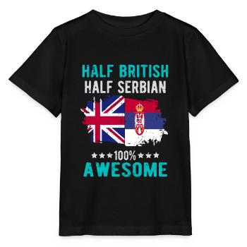 Half British, Half Serbian - Stanley/Stella MINI CREATOR Kids’ T-Shirt - black - Front - Mikhail (115cm)