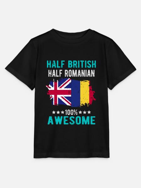Halb Brite Halb Rumäne - Stanley/Stella Kinder T-Shirt MINI CREATOR  - Schwarz