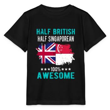 Half British Half Singaporean - Stanley/Stella MINI CREATOR Kids’ T-Shirt - black - Front - Mikhail (115cm)