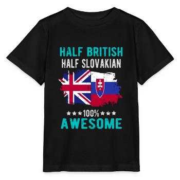 Half British Half Slovak - Stanley/Stella MINI CREATOR Kids’ T-Shirt - black - Front - Mikhail (115cm)
