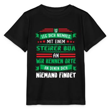 Steirer Bua Styrie Drapeau styrien - T-shirt bio MINI CREATOR Stanley/Stella Enfant - noir - Devant - Mikhail (115cm)