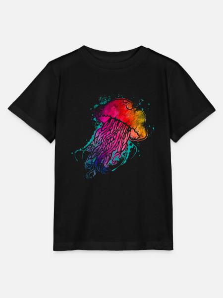Bunte Qualle - Stanley/Stella Kinder T-Shirt MINI CREATOR  - Schwarz