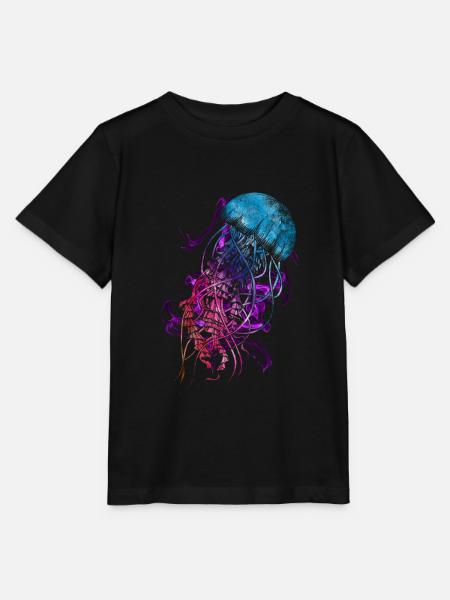Bunte Qualle - Stanley/Stella Kinder T-Shirt MINI CREATOR  - Schwarz