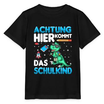 Achtung hier kommt das Schulkind - Stanley/Stella Kinder T-Shirt MINI CREATOR  - Schwarz - Vorne - Mikhail (115cm)