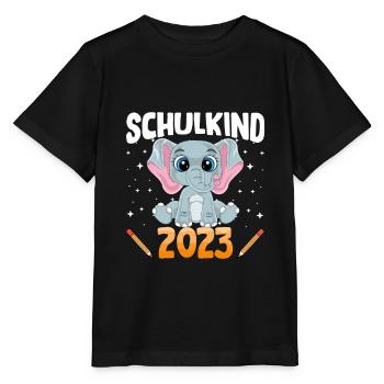 Elefant Schulkind 2023 - Stanley/Stella Kinder T-Shirt MINI CREATOR  - Schwarz - Vorne - Mikhail (115cm)
