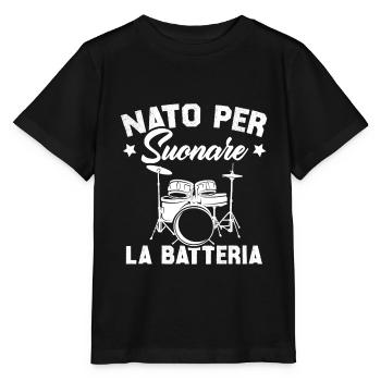 Né pour jouer de la batterie - T-shirt bio MINI CREATOR Stanley/Stella Enfant - noir - Devant - Mikhail (115cm)
