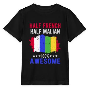 Moitié Français moitié malien - T-shirt bio MINI CREATOR Stanley/Stella Enfant - noir - Devant - Mikhail (115cm)