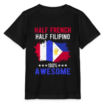 Moitié Français moitié philippin - T-shirt bio MINI CREATOR Stanley/Stella Enfant - noir - Devant - Mikhail (115cm)