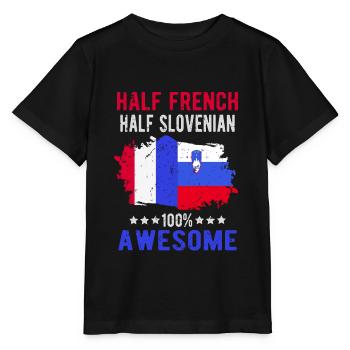 Moitié Français moitié slovène - T-shirt bio MINI CREATOR Stanley/Stella Enfant - noir - Devant - Mikhail (115cm)