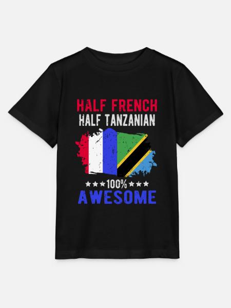 Halb Franzose Halb Tansanier - Stanley/Stella Kinder T-Shirt MINI CREATOR - Schwarz