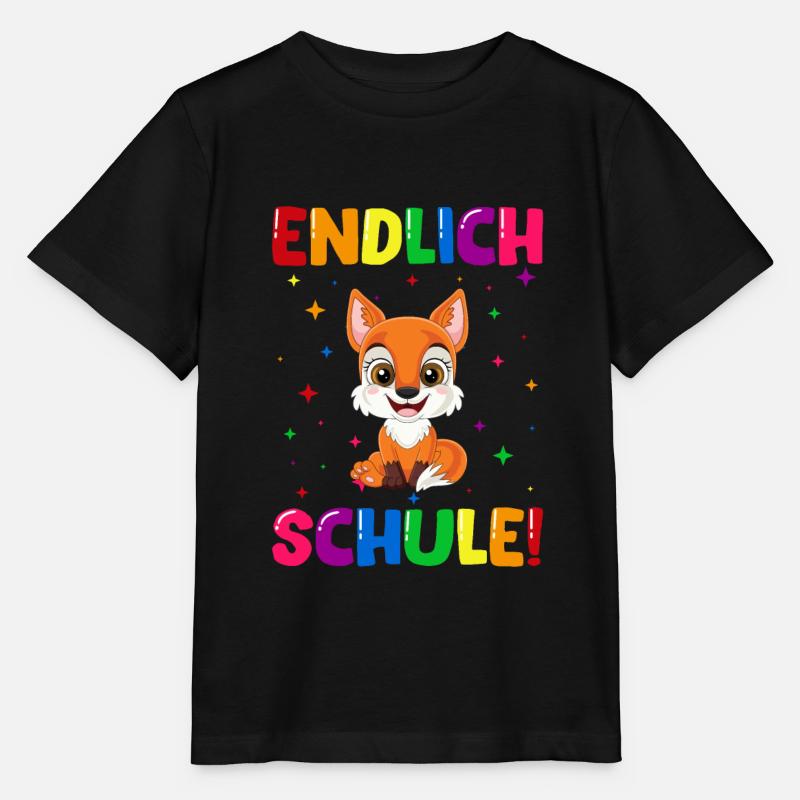 Endlich Schule Fuchs Einschulung Schulkind - Stanley/Stella Kinder T-Shirt MINI CREATOR  - Schwarz