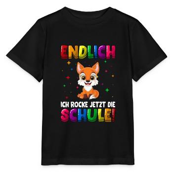 Endlich jetzt rocke ich die Schule Einschulung - Stanley/Stella Kinder T-Shirt MINI CREATOR  - Schwarz - Vorne - Mikhail (115cm)