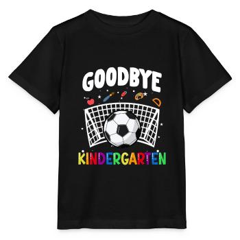 Goodbye Kindergarten Fußball Schultüte - Stanley/Stella Kinder T-Shirt MINI CREATOR  - Schwarz - Vorne - Mikhail (115cm)