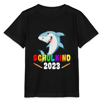 Schulkind 2023 Hai - Stanley/Stella Kinder T-Shirt MINI CREATOR  - Schwarz - Vorne - Mikhail (115cm)