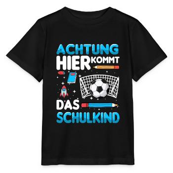 Achtung hier kommt das Schulkind - Stanley/Stella Kinder T-Shirt MINI CREATOR  - Schwarz - Vorne - Mikhail (115cm)