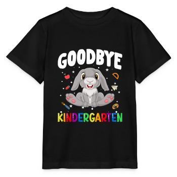 Goodbye Kindergarten Hase Einschulung Schule - Stanley/Stella Kinder T-Shirt MINI CREATOR  - Schwarz - Vorne - Mikhail (115cm)