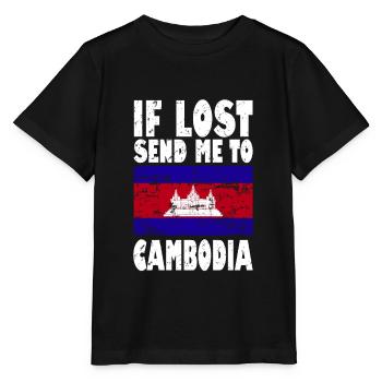 Drapeau du Cambodge Disant - T-shirt bio MINI CREATOR Stanley/Stella Enfant - noir - Devant - Mikhail (115cm)