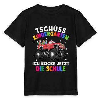 Tschüss Kindergarten ich rocke jetzt die Schule - Stanley/Stella Kinder T-Shirt MINI CREATOR  - Schwarz - Vorne - Mikhail (115cm)