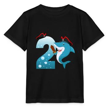 2nd Children's Birthday Party Shark - Stanley/Stella MINI CREATOR Kids’ T-Shirt - black - Front - Mikhail (115cm)