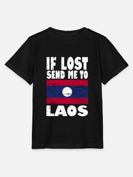 Laos Flagge Spruch - Stanley/Stella Kinder T-Shirt MINI CREATOR  - Schwarz