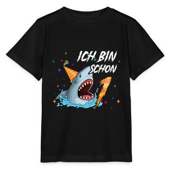 Ich bin schon 1. Kindergeburtstag Hai - Stanley/Stella Kinder T-Shirt MINI CREATOR  - Schwarz - Vorne - Mikhail (115cm)
